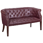 Диван из натуральной кожи на 4-х деревянных ножках из массива бука Chloe Leather Seating vine варинант исполнения - 1 | Loft Concept в Екатеринбурге