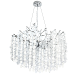Люстра с круглыми хрустальными подвесками Fairytree Chrome Crystal Branches Chandelier 10 варинант исполнения - 2 | Loft Concept в Екатеринбурге