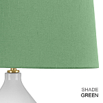 Настольная лампа с белым фигурным основанием на латунном основании и зеленым тканевым конусным абажуром Elstead Lighting варинант исполнения - 6 | Loft Concept в Екатеринбурге