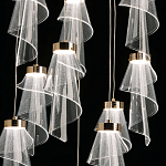 Люстра каскадная с 10-ю прозрачными плафонами Wave Line варинант исполнения - 6 | Loft Concept в Екатеринбурге