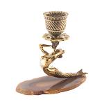 Подсвечник из натурального камня агат светло-коричневый Stone Candlestick варинант исполнения - 2 | Loft Concept в Екатеринбурге