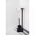 Держатель для туалетной бумаги с подвесным ершиком Black Bathroom Accessory варинант исполнения - 5 | Loft Concept в Екатеринбурге