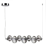 Подвесной светильник линейный с 7-ю рифлеными стеклянными шарами Marcelh Light варинант исполнения - 6 | Loft Concept в Екатеринбурге