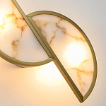 Бра с двумя полукруглыми плафонами из искусственного алебастра в бронзовой оправе Marbella варинант исполнения - 4 | Loft Concept в Екатеринбурге