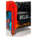 Кресло "Умный Умник" Rick and Morty graffiti chair натуральная кожа  варинант исполнения - 9 | Loft Concept в Екатеринбурге