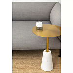 Кофейный столик с круглой столешницей на белом мраморном основании Original Foundation варинант исполнения - 1 | Loft Concept в Екатеринбурге