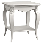 Стол журнальный белый из массива бука с полкой в стиле прованс White Provence варинант исполнения - 2 | Loft Concept в Екатеринбурге