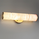 Бра с цилиндрическим плафоном из белого алебастра на круглом основании Латунь Cryptocrystalline Stone варинант исполнения - 2 | Loft Concept в Екатеринбурге