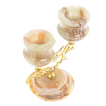 Подсвечник двухрожковый из натурального камня оникс Stone Candlestick варинант исполнения - 3 | Loft Concept в Екатеринбурге