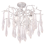 Люстра потолочная с прозрачными стеклянными подвесками в форме капель Droplet Chandelier варинант исполнения - 1 | Loft Concept в Екатеринбурге