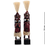 Комплект из 2-х деревянных статуэток Asmat Straw Headdress Statuettes Red варинант исполнения - 4 | Loft Concept в Екатеринбурге