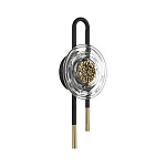 Бра черного цвета с круглым прозрачным стеклянным плафоном Virelia  варинант исполнения - 1 | Loft Concept в Екатеринбурге