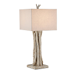 Настольная лампа с каркасом в виде веток деревьев с абажуром из ткани Natural Driftwood варинант исполнения - 1 | Loft Concept в Екатеринбурге