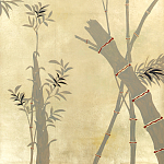 Обои ручная роспись Bamboo Dark Lacquer on Deep Rich Gold gilded tea paper варинант исполнения - 2 | Loft Concept в Екатеринбурге