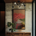 Потолочный светильник с конусообразными плафонами с контрастным сочетанием бронзы и глубоким черным цветом Aurika варинант исполнения - 4 | Loft Concept в Екатеринбурге