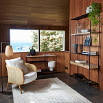 Металлический стеллаж с деревянными полками и ящиками Menzie Metal Wood Rack варинант исполнения - 5 | Loft Concept в Екатеринбурге