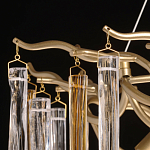 Люстра подвесная золотого цвета с разветвленными ветвями и прозрачными стеклянными подвесками Droplet Chandelier варинант исполнения - 10 | Loft Concept в Екатеринбурге