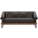 Трехместный диван Duncan винтажная черная кожа варинант исполнения - 1 | Loft Concept в Екатеринбурге