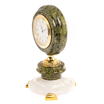 Часы настольные бронзовые из натуральных камней Мрамор и Змеевик Stone Clock варинант исполнения - 11 | Loft Concept в Екатеринбурге