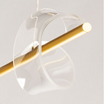 Люстра линейная золотистого цвета с двумя прозрачными волнистыми элементами Wave Line варинант исполнения - 11 | Loft Concept в Екатеринбурге