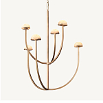 Люстрас 6-ю мраморными плафонами в форме купола Light Warm Light варинант исполнения - 5 | Loft Concept в Екатеринбурге