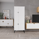 Комод белый с 4-мя дверцами на металлических ножках SPARK MULTIPURPOSE CABINET WHITE варинант исполнения - 11 | Loft Concept в Екатеринбурге