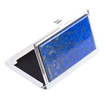 Визитница карманная металлическая с накладкой из натурального камня Лазурит Stone Business Card Holders  варинант исполнения - 2 | Loft Concept в Екатеринбурге
