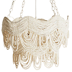 Двухъярусная круглая люстра волнистой формы украшенная белыми бусами Azure Beads Chandelier варинант исполнения - 3 | Loft Concept в Екатеринбурге