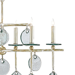 Люстра линейная с круглыми прозрачными подвесками  Horizontal Rectangular Chandelier варинант исполнения - 1 | Loft Concept в Екатеринбурге