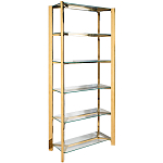 Стеллаж золото с прозрачными стеклянными полками Safekeeping варинант исполнения - 1 | Loft Concept в Екатеринбурге