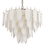 Люстра с декором из рельефного стекла в виде перьев Abelia Feather Chandelier 12 варинант исполнения - 1 | Loft Concept в Екатеринбурге