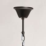 Люстра круглая из матового черного металла с подвесками из прозрачных стеклянных трубок Noir Tubes варинант исполнения - 11 | Loft Concept в Екатеринбурге