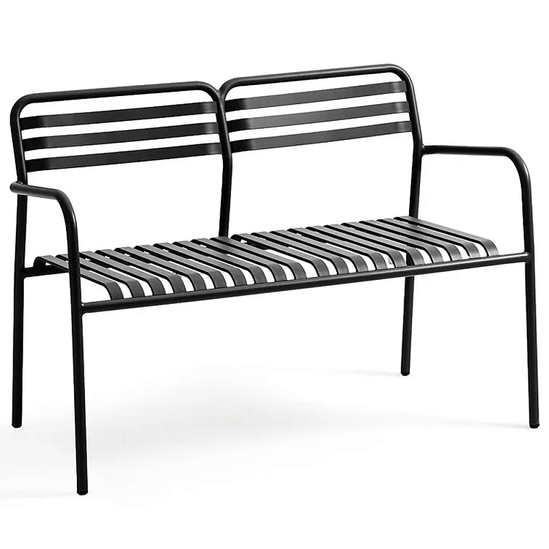 Скамья из алюминия Mack Metal Bench Black Черный в Екатеринбурге | Loft Concept 