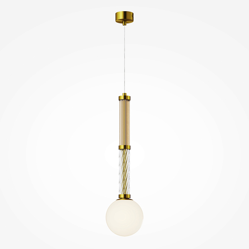 Подвесной светильник со стеклянными вставками Helios Латунь Прозрачное Стекло в Екатеринбурге | Loft Concept 