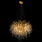 Люстра подвесная с прозрачными стеклянными подвесками в форме капель Диаметр 60 см Droplet Chandelier варинант исполнения - 5 | Loft Concept в Екатеринбурге