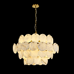 Люстра четырехъярусная с подвесками в форме дисков Cryptocrystalline Stone варинант исполнения - 4 | Loft Concept в Екатеринбурге