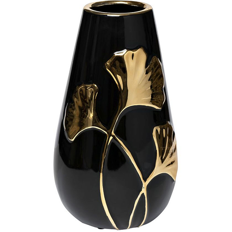 Ваза керамическая black with decor 24.5 Черный Золотой Ваза керамическая black with decor 24.5 Черный Золотой в Екатеринбурге | Loft Concept