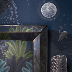 Обои ручная роспись Phuljhari Original colourway on Empire Blue dyed silk варинант исполнения - 2 | Loft Concept в Екатеринбурге