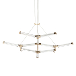 Люстра с геометрической конструкцией из вытянутых цилиндрических плафонов Hex Scaffold  варинант исполнения - 1 | Loft Concept в Екатеринбурге