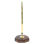 Ручка шариковая металлическая на восьмиугольной подставке из натурального камня Обсидиан Metal Stone Pens варинант исполнения - 1 | Loft Concept в Екатеринбурге