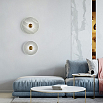 Бра в форме диска из натурального камня с декоративным центральным элеменом Cryptocrystalline Stone варинант исполнения - 1 | Loft Concept в Екатеринбурге