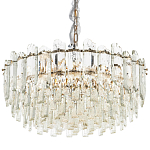Круглая многоярусная люстра с хрустальным декором Cascade Waterfall Crystal Chandelier 12 варинант исполнения - 1 | Loft Concept в Екатеринбурге