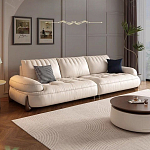 Диван кожаный с каркасом из массива дерева Furniture Medieval варинант исполнения - 2 | Loft Concept в Екатеринбурге