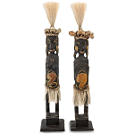 Комплект из 2-х статуэток из массива албезии Asmat Statuettes Albesia варинант исполнения - 1 | Loft Concept в Екатеринбурге