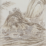 Обои ручная роспись A Thousand Li of Rivers and Mountains Special Colourway on Bleached White dyed silk 2 варинант исполнения - 2 | Loft Concept в Екатеринбурге