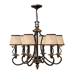 Люстра бронзового цвета с бежевыми абажурами из органзы в классическом стиле Hinkley варинант исполнения - 8 | Loft Concept в Екатеринбурге