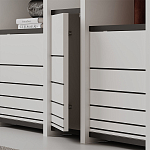 Стеллаж прямой ассиметричный с полками и 4-мя дверцами ARYA BOOKCASE WHITE варинант исполнения - 3 | Loft Concept в Екатеринбурге