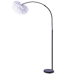 Изогнутый торшер с декором в виде перьев Plumage White Floor Lamp варинант исполнения - 1 | Loft Concept в Екатеринбурге