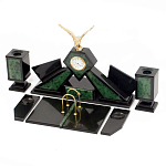 Настольный канцелярский набор из нефрита с декором в виде орла Golden Eagle варинант исполнения - 2 | Loft Concept в Екатеринбурге