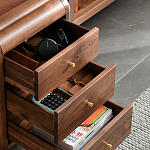 Стол рабочий округлой формы с 3-мя ящиками  Working Moonnut Table варинант исполнения - 5 | Loft Concept в Екатеринбурге